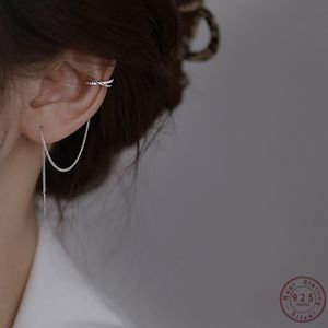Stud MOVESKI 925 Sterling Silver Korean Simple Ear Chain Ear Bone Clip Earrings Women Fashion Wedding Party Jewelry Gift 230203