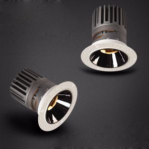 Downlights 20pcs Dimmable COB Borderless Downlight 5w 7w 12w Rimless Whie Black Indoor Spot Light For El Clothing Store AC85-265VDownlights