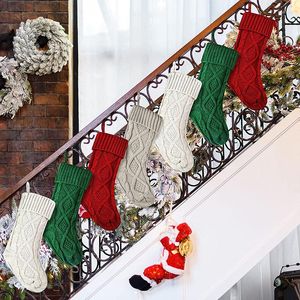 Calze di decorazioni natalizie da 18 pollici di grandi dimensioni cavo a colori a colori per decorazioni per le vacanze in famiglia