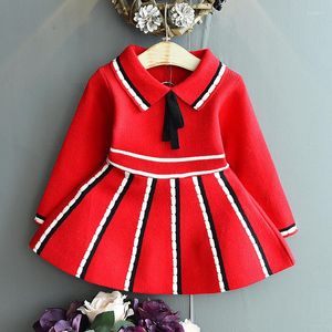 Flickaklänningar flickor tröja klänning höst college vindskola studens uniformer veckade våren och barns prinsessa