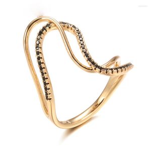 Cluster Rings Luxury Wedding Ring For Women Elegant Real 18k Rose Gold Original Jewelry Austrian Crystals Anillos De Para Mujer Oro 18 K