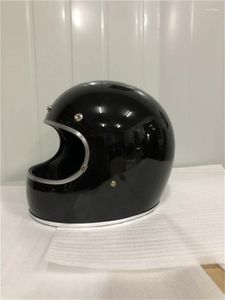 Motorcykelhjälmar Högstyrka Fiberglas Classic Retro Japanese Mönster Full Face Helmet Free Sun Visor Capacete