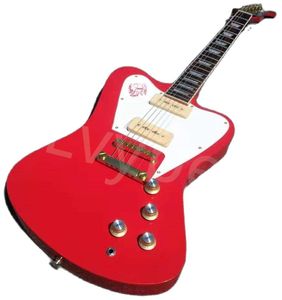 Lvybest elektro gitar firebird gitar kırmızı spot renk logosu özelleştirilebilir