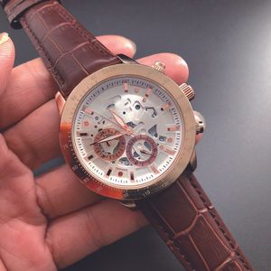 2023 Men's Luxury Quartz Watch Business Fashion five-pin Hollow multi-function Calendar Waterproof Steel Band Watches