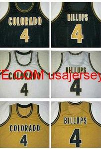 Anpassade män ungdomskvinnor Vintage #4 Chauncey Billups Colorado Buffaloes Basketball Jersey Size S-4XL 5XL eller Custom något namn eller nummer Jersey