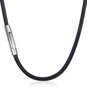 Kedjor 3mm brun svart människan-tillverkade läderhalsband för män rostfritt stål magnetiska låsar mens sladd halsband smycken gåvor ldn22
