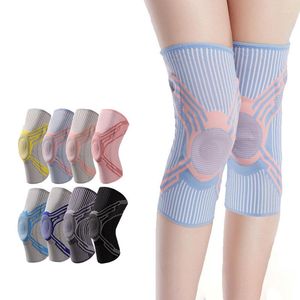 Knee Pads 1PC S-XL Knitting Sleeves Protector Patellar Silicone Pad Spring Support For Basketball Running Hiking Gym Sports Security