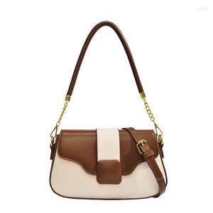 Duffel Bags Maxdutti Messenger Bag Damen Ins Fashion Blogger Vintage Farbkontrast Kette Small Square