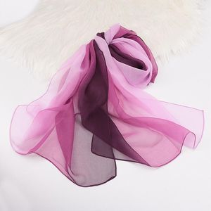 Sciarpe HUISHI Beni di lusso Sciarpa di marca Donna Musulmano Hijab Chiffon di seta Scialle femminile Colore sfumato Poncho Bandana Moda Avvolgere Sca