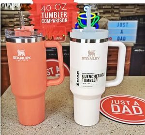 2023 New Ready To Ship Stanley 40oz Adventure Quencher Tumbler With Logo Big Grid Handle Vacuum Travel Mug Stay Ice-cold 0203
