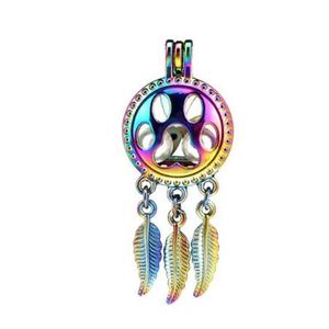 Pendant Necklaces 51 Styles Dream Catcher Rainbow Color Cage With Chain Beads Oil Pearl Locket Necklace Drop Delivery Jewelry Pendant Dhkol