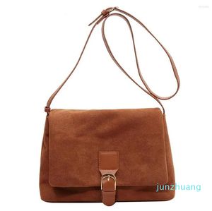 Kv￤llsp￥sar Jin Mantang Vintage Stora kapacitet Kvinnor Axel Designer 77 Luxury Suede Crossbody Bag Solid Color Flap Tote Purse