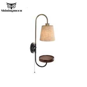 Wall Lamp Nordic Iron LED Lamps Fabric Art Bedside Reading El Corridor Sconce Bathroom Candlle Lights