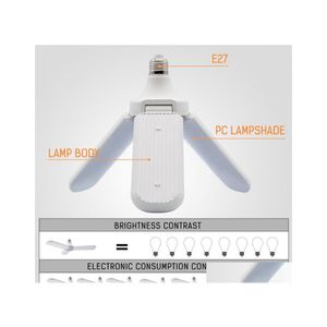 Lampade a sospensione 95265V 45W E27 Led Bb Super luminoso ventilatore pieghevole angolo regolabile lampada da soffitto luci a risparmio energetico domestico Ce Rohs Dhbpu