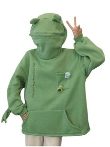 Frauen Hoodies Sweatshirts Stickerei Frosch übergroß