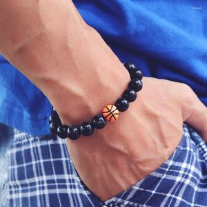 Strand Men 10mm pärlor armband naturligt frostat sten minimalistiska braclet kvinnor casual basket sport braslet smycken present bijoux