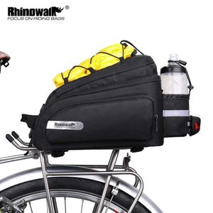 Panniers S Rhinowalk Bicycle tronco 12L Pannier Big Capacing Capacitante bicicleta traseira Bolsa de sela com capa de chuva MTB Road 0201