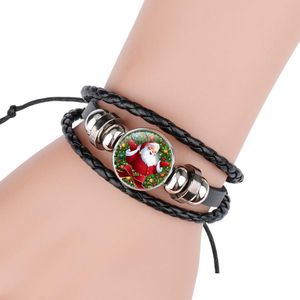 Charm Bracelets Christmas Bracelet Braided Leather Bangle For Gift 6 Colors Available Drop Delivery Jewelry Dhtra