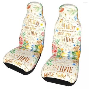 Car Seat Covers Quotes Universal Cover Auto Interior AUTOYOUTH Watercolor Flowers Letters Polyester Styling