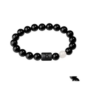 Fios de mi￧angas 12 signos do zod￭aco Bracelet Stone Stone Bracelets Cancer Leo Virgo Libra Friend Constela￧￣o para homens Mulheres solteiras OT81T