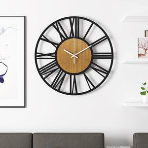 Relógios de parede de parede de luxo relógio criativo metal madeira mudo design moderno simplicidade decoração de casa reloj de pared