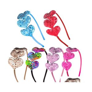 Headbands Cute Heart Thin Headband Womens Temperament Sequins Love Decor Hair Accessories Styling Valentines Day Jewelry 37 D3 Drop D Dh5Mg