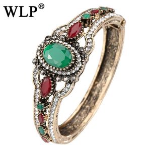 Bangle charm armband ovala vackra röda stenblommor älskar retro turkiska smycken gåvor för kvinnlig c1834