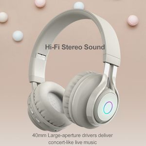 Drahtloser Bluetooth-Kopfhörer für Kinder, faltbar, Gaming-Headset mit Mikrofon, Stereo-Musik-Helm-Ohrhörer für Kinder, Geschenke