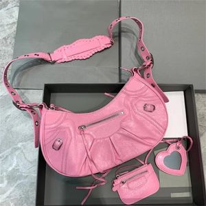 9A Luxus-Designer-Damentasche, modische Eisriss-Schaffellniet-Mode-Schultertasche mit schrägem Arm und hochwertiger Original-Geschenkbox