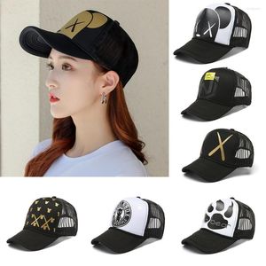 Ball Caps Trucker Cap Summer Nefes Beklenebilir Beyzbol Sokağı Giyim Ayarlanabilir Hip Hop Erkek Kadınlar Mesh Snapback Dad Hat Gorras Casquette