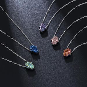 Подвесные ожерелья Fashion 5 Styles Feelse Steel Steel Chain Opal Hamsa Dist Collese для женщин Фатима Кокер ювелирные изделия