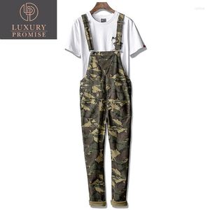 Herrenhosen, hohe Streetwear, gerade Overalls für Herren, Militär-Tarnung, modisch, lässig, bequem, Hip-Hop-Latzhose, Overalls, Hose