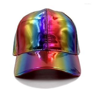 Boll Caps Men Laser Baseball Streetwear Trend Trucker Pu Hat For Women Hip Hop Cap Justerbar Snapback broderi Sun Hats