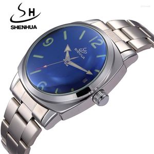 Armbandsur Shenhua Luxury Top Brand Men Mechanical Automatic Self Wind Wrist Watch for Male Waterproof Date Clock Montre Homme