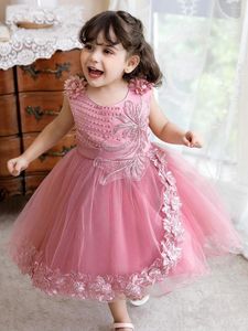 Sukienki dziewczynki Mvozein Blush Flower sukienka koronkowa aplikacja balowa suknia balowa