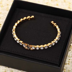 2023 Luxury quality charm pendant necklace with diamond crystal opened bangle stamp PS7544A
