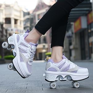 Sneakers Roller Skate Shoes For Women Girls With 4 Wheels Children Sneakers Summer Sports Female Fashion Casual Kids Games Boots 230203