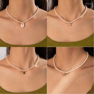 Choker Chokers Doconaluxury Pearl Stone Necklace for Women Charming Summerシェル