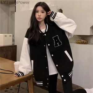 Mulheres jaquetas mulheres bombardeiro outono inverno moda uniforme de beisebol oversize casacos estudante casal harajuku solto streetwear jaqueta 230203