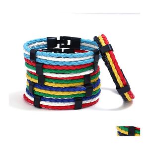 Charm armband mode handgjorda v￤vda manliga kvinnor l￤der armband m￤n armband grossist smycken g￥va sl￤pp leverans otifw