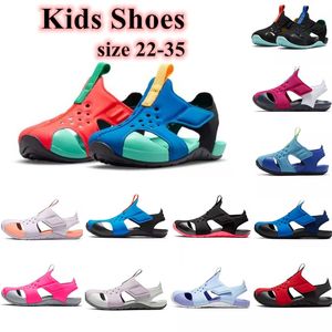 Детские сандалии, обувь для малышей, летние детские сандалии с отверстиями Baotou на мягкой подошве, нескользящие пляжные туфли для маленьких мальчиков и девочек, размер 22-35