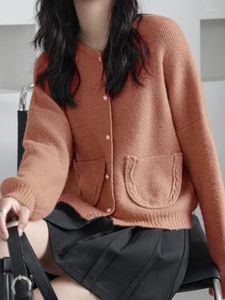 Women's Knits Long Sleeve Sweater Women's Knitted Cardigan Elegant Casual All-match Simple Chic Harajuku Single-Breasted Preppy Style