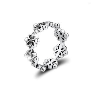 Cluster Rings 925 Серебряное серебряное классическое элегантное кольцо простой стиль для модных украшений