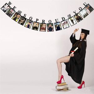Party Decoration 2023 Congrats Grad Gold Paper Banner Po Pull Flag Graduation Banners Wall Hanging
