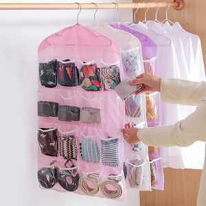 Storage Bags 16 Pockets Socks Bra Underwear Hanging Organizer Tidy Rack Hanger Door Bag For Bathroom Living Room Household Sundries