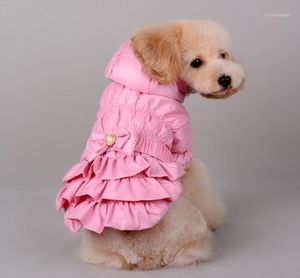 Abbigliamento per cani 1 pz Cani Gatti Autunno Inverno Giacche Cothes Doggy Caldo Morbido Cappotto Costume Cucciolo Outwear Pet Bowknot Cappotto Abbigliamento
