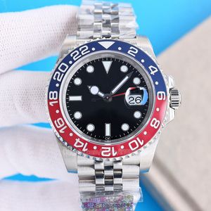 zegarek na rękę Full black gmt BLNR batgirl blro niebieski i czerwony pepsi bezel jubilee bransoletka automatyczny oyster band chnr sertidiamond ruby zegarki rlx batman designer model