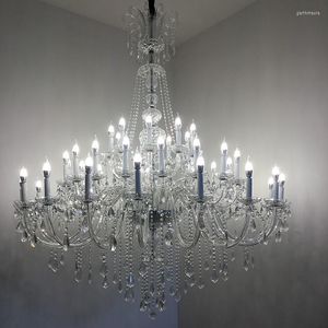 Chandeliers Duplex Building Crystal Villa Lampa salonowa nowoczesna restauracja El Club Projekt schodów obrotowe