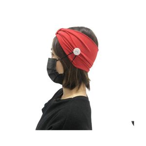 Pannband Fashion Solid Plain Polyester Sports headwraps Scrunchies for Women Daily Boutique Yoga Headwear Face Mask Holder Hair Dro Dh5ph