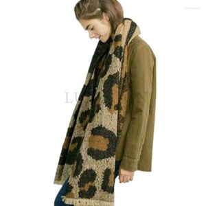 Scarves Fashion Big Leopard Printed Women Winter Scarf Keep Warm Large Shawl For Female Brand